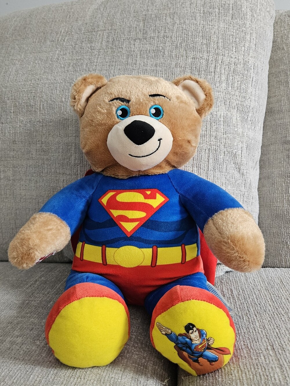Superman Plush Teddy Bear - Blue, Red & Yellow Kids Toy